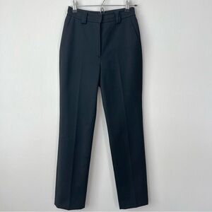 LVIR Wool-Blend Korean Black High Rise Straight Leg Trouser Pants